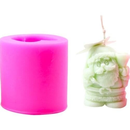Christmas Silicone Candle Mold 3D Santa Claus Shaped Handmade Soap Mould Chocolate Cake Decorating Tools Fashionable