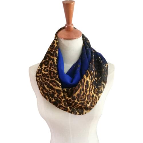 Leo anvi women summer silk ring scarf Flower print chiffon soft circle Swallow bird scarves color infinity scarf