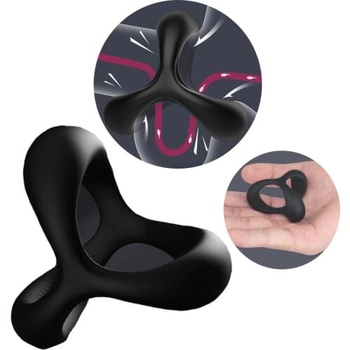 Silicone Penis Cock Ring on Delay Ejaculation Lock Ring Erection Toys for Men Couple Prostate Massage