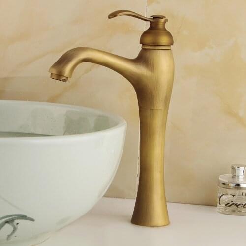 Antique above counter basin hot and cold mixed high style faucet bathroom toilet basin all copper European style black faucet