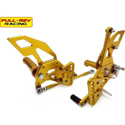 GOLD For SUZUKI GSXR 1000 2005-2006 rearsets Motorcycle Rearset Footpegs Full Rev Racing