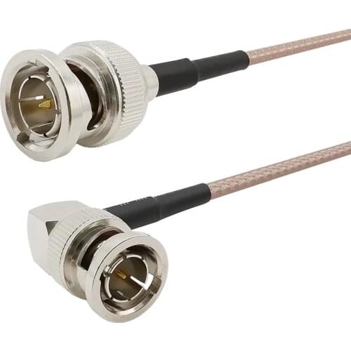 1Piece BNC Male Plug to BNC Male Right Angle 75 Ohm RG179 Cable Connector for HD-SDI/3G-SDI Video Camera Camcorder