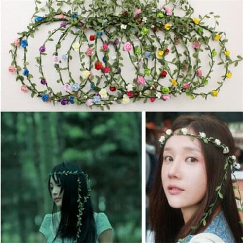 10pcs/lot Women Handmade Wreaths 12 Flowers Headband More Colors For Bride Wedding Wear