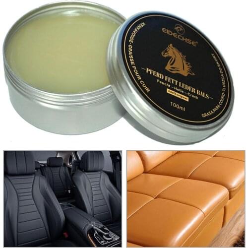 100ML Car Seat Leather Refurbished Wax Leather Shoes Polish Glazing Wax for leather renovation, sofa, car seat
