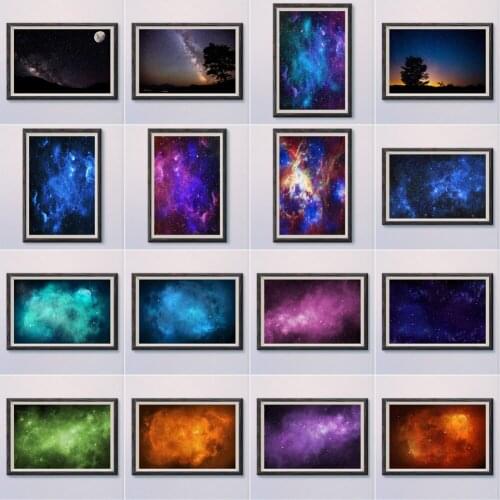 2-2 Star Nebula Starlight Natural Scenery Space Cosmos Starry Magnificent Wall Silk HD Poster Art Decoration Gift