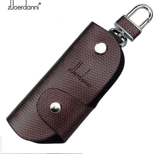 2016 Promotion Plaid Car Styling Zuoerdanni Unisex 100% Genuine Leather Key Bag Chain Case Car Holder For And (golden) K004