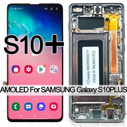 3040x1440 Original AMOLED 6.4'' S10 PLUS LCD For SAMSUNG Galaxy S10+ SM G9750 G975F Display Touch Screen Digitizer Replacement