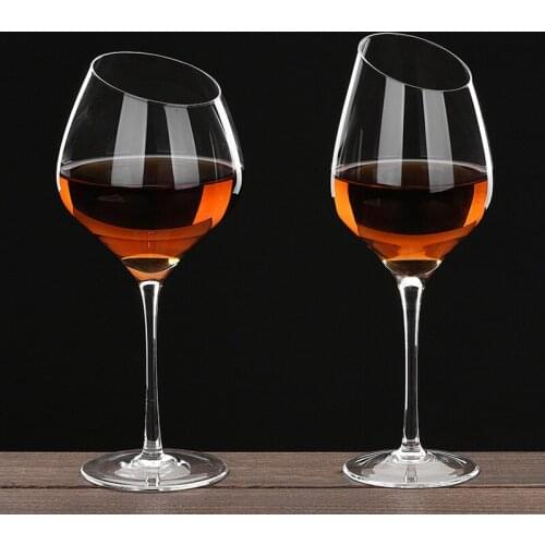 4 styles 400-500ml Creative Dream Oblique Mouth Red Wine Glass Cup Gilt Goblet Bordeaux Burgundy Cup Bar Family Gift Drinkware
