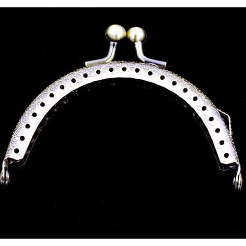 50PCS 8.5cm Metal Purse Frames Arch Embossed Kiss Clasps Clutch Buckle Handbag Handle Bronze Tone DIY Luggage Hardware Parts