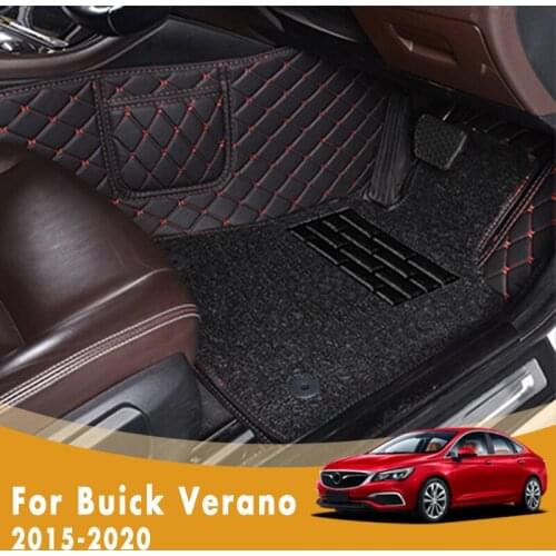 RHD Car Floor Mats For Buick Verano 2020 2019 2018 2017 2016 2015 Double Layer Wire Loop Carpets Car Accessories Interior Rugs