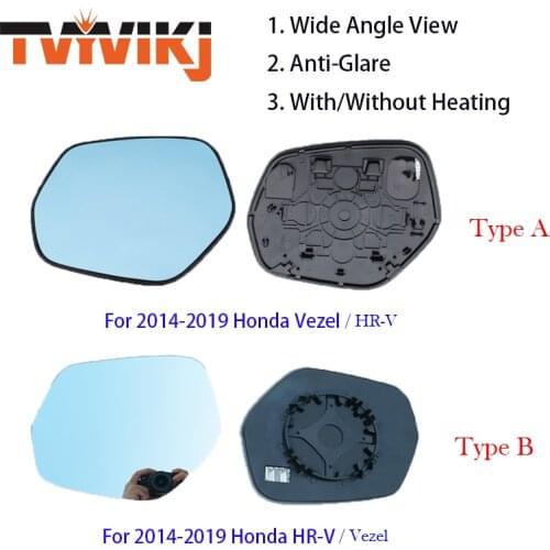 TVYVIKJ Side Rearview Mirror Blue Glass Lens For HONDA Vezel HR-V HRV 2015-2018 Wide Angle View anti glare