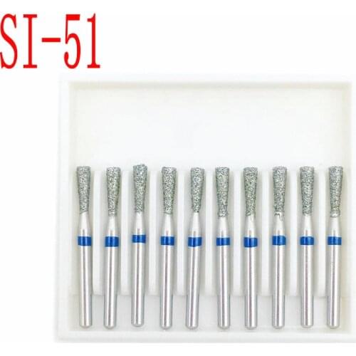 10pcs Dental Diamond Burs Drill Dia-burs for High Speed Handpiece Medium FG 1.6mm Dentist Tools SI-51