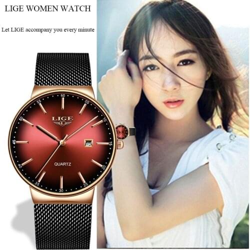 2020 LIGE Brand Luxury Women Watches Fashion Quartz Ladies Watch Sport Relogio Feminino Clock Wristwatch for Lovers Girl Friend