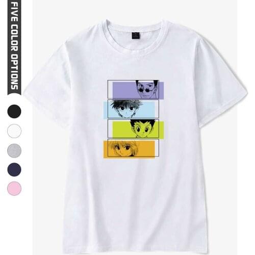 Anime Hunter x Hunter HXH T Shirt Short Sleeve Round Neck Tee Killua Zoldyck Kurapika Leorio GON FREECSS suit for Adult Kid