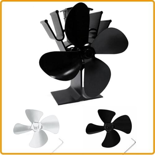 Hot Sale !!! Large Airflow Aluminum Alloy 4-Blades Fan Leaf for Stove Fan Log Burning Fireplace Accessories