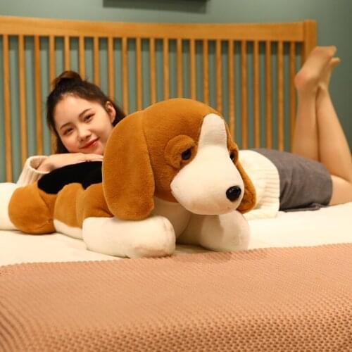 High Quality Simulation Beagles Dog Plush Toy Stuffed Korea Cute Long Ears Dog Puppy Pillow Home Decor Kids Brithday Lover Gift
