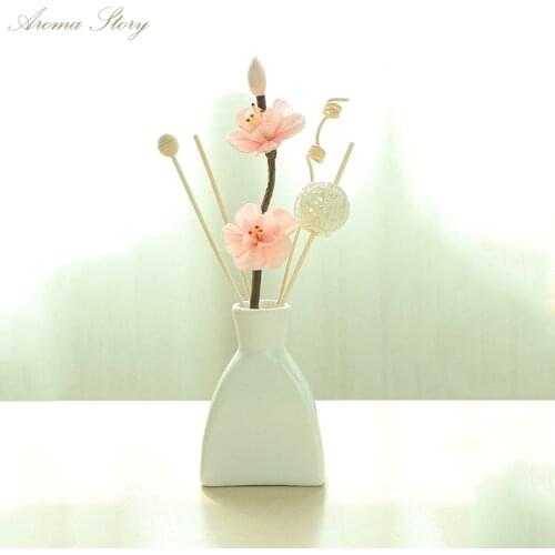 1pcs 11 Scents Ceramic Reed Diffuser Refill with Dried Flower and Insence Sticks Voilet,Jasmine,Lavender,Ocean,Forest,Lily,Tulip