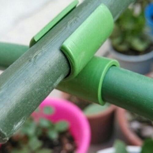 10 PCS Cross Plastic clips Plant support Fixed Connector Adjustable Agriculture Fastener Pillars Diameter 8-20mm Gardening