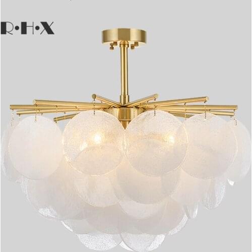 Nordic Style Light Luxurious Originality Restaurant Lamp Bedroom Full Copper Glass Wind Chime A Chandelier