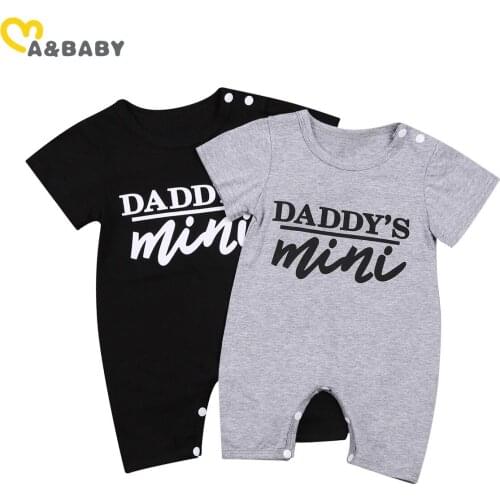 Ma&Baby 0-24M Summer Newborn Infant Baby Girls Boys Jumpsuit Cute Letter Print Short Sleeve Rompers Clothing