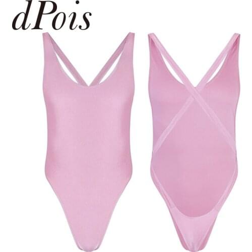 Mens Bodysuit Deep U Neck Sleeveless Criss-Cross Backless High Cut Thong Leotard Jumpsuit Swimsuit Nightwear