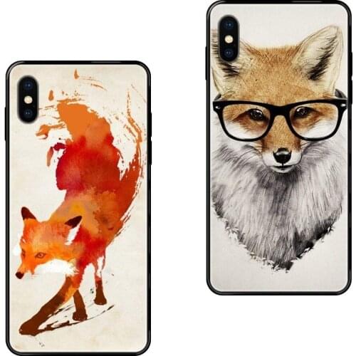 For Xiaomi Redmi Note 4 5 5A 6 7 8 8T 9 9S Pro Max Mr Fox With Glasses Mobile Black Soft TPU Cell Phone Case For Kids