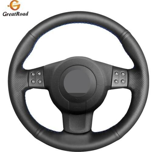 Black Genuine leather DIY Car Steering Wheel Cover For Seat Ibiza 6L leon MK2 leon Sport Altea Toledo 2005-2009