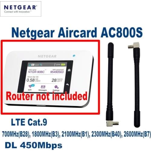 New 2pcs 4G LTE 5dBi antenna TS9 connector for Netgear Aircar AC790S AC810S AC800S and more