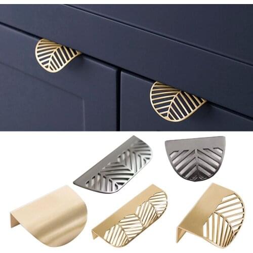 Novelty Leaves Furniture Handles Cabinet Knobs and Handles Drawer Wardrobe Door Kitchen Handle Furniture Hardware
