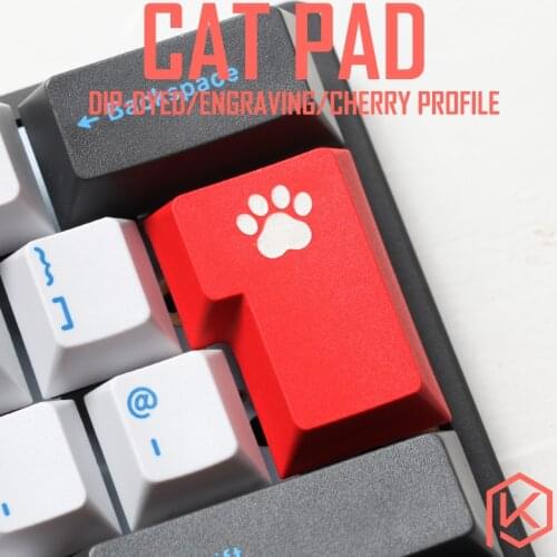 Novelty cherry profile dip dye sculpture pbt keycap for mechanical keyboard laser etched legend cat pad iso enter black red blue