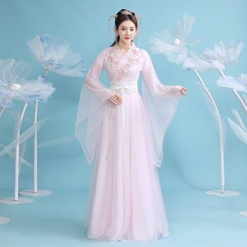 New Women Hanfu Chinese Traditional Folk Costume Girl Han Dynasty Dance Wear Lady Fairy Dress Cosplay Ancient Prince Suit SL4152