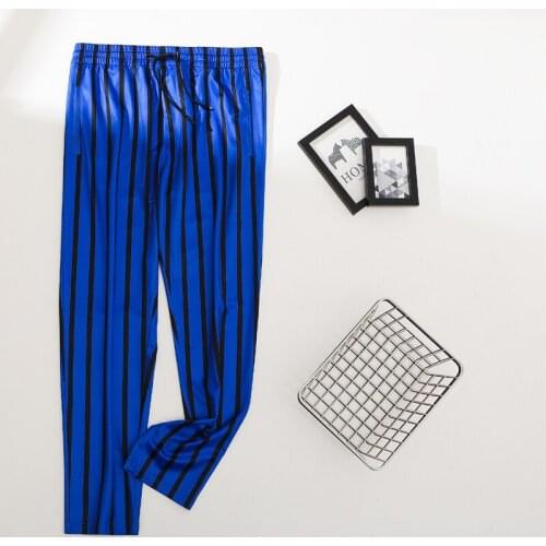Autumn Streetwear Men Pants Blue Stripe Printed Trousers Casual Straight Pants Jogger Vintage Hip Hop laceup Loose Trousers