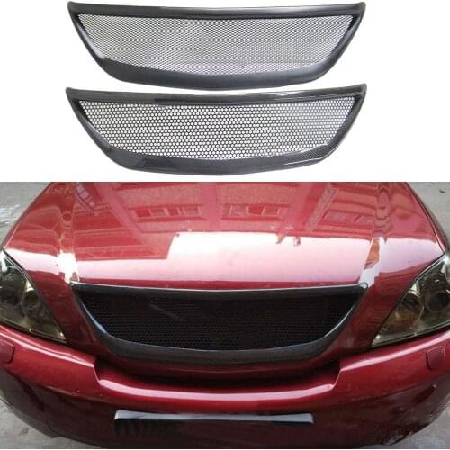 Front Bumper Center Grille Grill Refit For Lexus RX-300 RX-350 2003-2008 Matt Black, Carbon Fiber