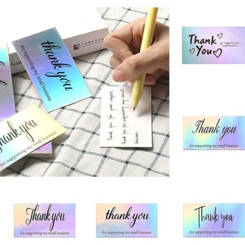 50pcs Laser Thank You Cards for Shopping Purchase Thanks Greeting Cards for Small Business Appreciation Card