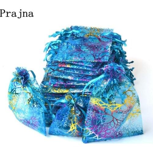 Prajna Organza Bag Wedding Christmas Organza Gift Bag Small Jewellery Packaging Bag Pouches Saquinho De Organza 10pcs 7x9 9x12cm