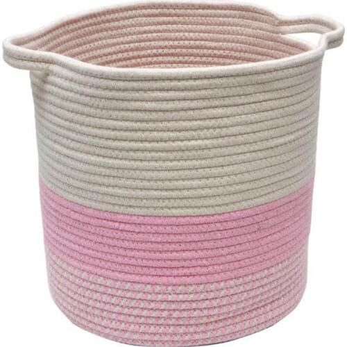 Simple Cotton Rope Kid Room Toys Book Storage Basket Portable Dirty Clothes Sundries Organizer Bin with Handle Laundry Hamper