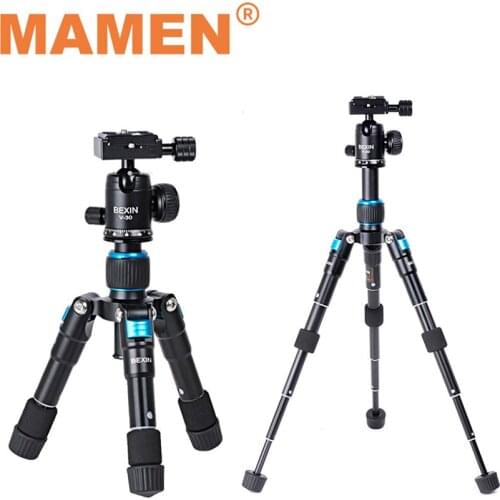 MAMEN Professional Aluminum Alloy Camera Tripod 18cm-48cm Retractable With Universal Ball Head For DSLR DV Camera Phone Stand