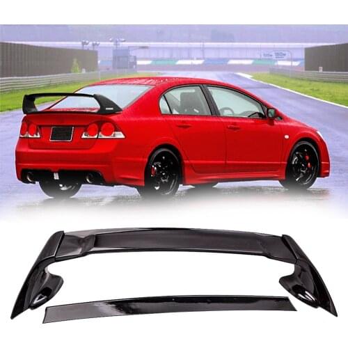 Rear Trunk Spoiler Wing Matte Black For Honda Civic 8th 4DR Sedan Hellaflush