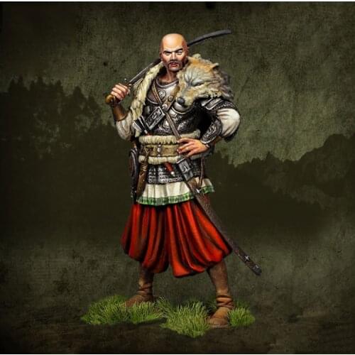 Unassambled 1/24 75MM Cossack man stand warrior WITH BASE 75MM Resin figure miniature model kits Unpainted