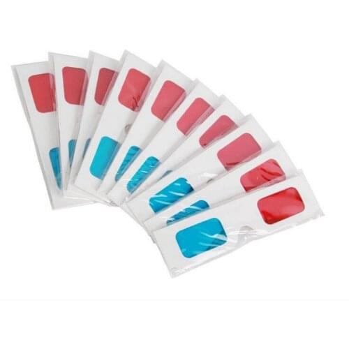 Bulk Price 100 pairs/lot Universal Paper Anaglyph 3D Glasses Red/Blue 3D Glasses with independent packing