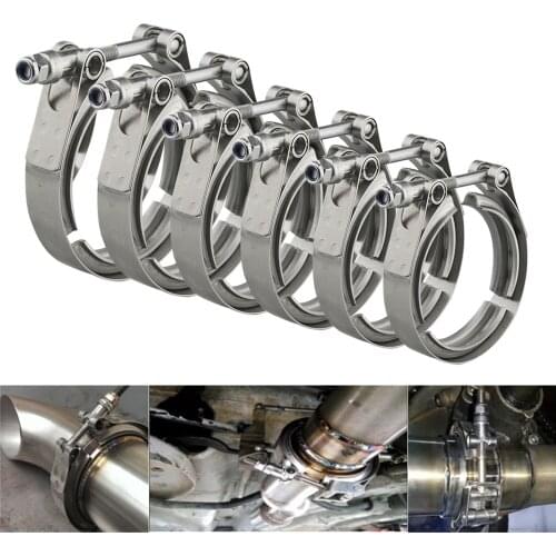 Universal 2"/2.25"/2.5"/2.75"/3"/3.25" V-Band Clamp Stainless Steel Exhaust Downpipe Clamp w/o Flange Accessories Fast delivery