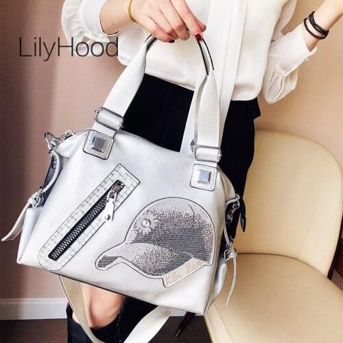 Female High Quality Pebbled Vegan Leather Roomy Rhinestone Messenger Bag Lady Work Office Commuter Everyday Carry Shoulder Bag