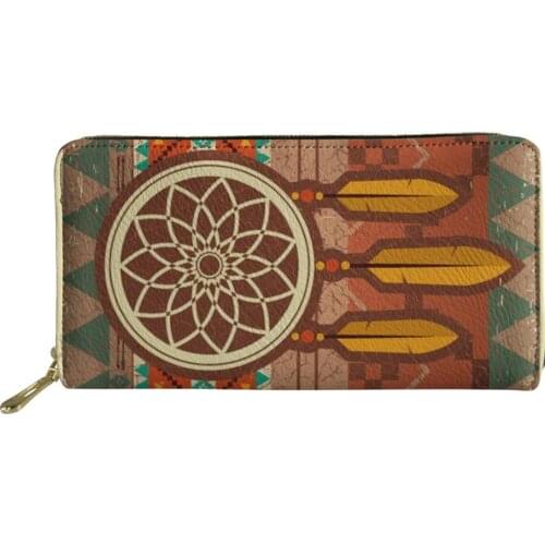 HaoYun Women Long Wallets Floral Shivering Print Pattern PU Leather Card Holder Wind Chimes Design Female Zipper Coin Purse Bags