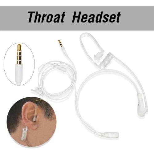 1 Pin 3.5mm Throat Mic Earpiece Covert Air Tube Headphone PTT Flexible Headset For Mobile Phone Speakers Computers Earphone