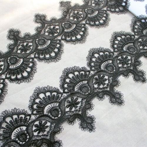 `14cm 5.51"-3yards/lot DIY Craft Water Soluble Lace Trim~Black~Venise Lace Trim ,Vintage Lace