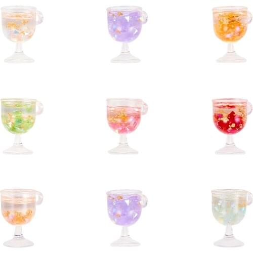32Pcs Resin Cup Pendants Wine Glass Charms Bulk Keychain Accessories for DIY Earrings Bracelet Necklace Jewelry Making