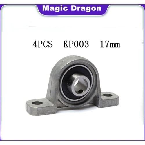 4PCS KP003 17mm caliber Zinc Alloy mounted High quality bearings KP003 UCP003 P003 insert bearing pillow block bearing housing