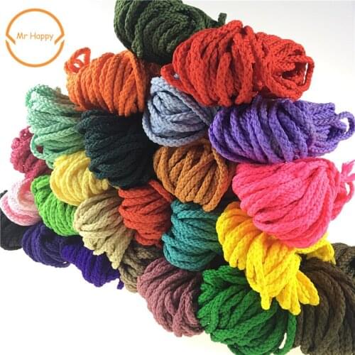 5mm 10yards/lot DIY home accessories twisted round polyester fiber Cords decoration rope hand woven drawstring