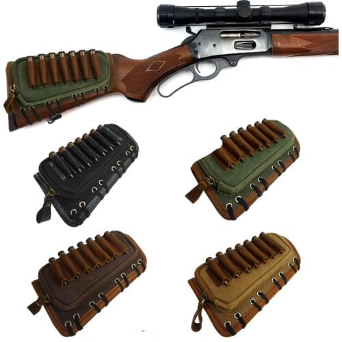 Hunting Accessories Rifle Shotgun Buttstock Pad Gun Cheek Rest Pouch Adjustale Shooting Gun Butt Stock Bullet Holder
