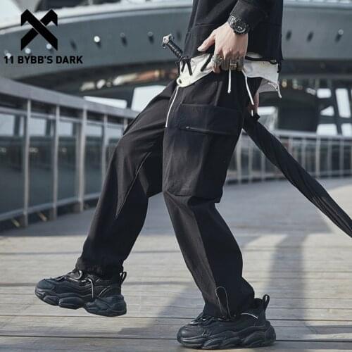 11 BYBBS DARK 2021 Black Tactical Cargo Pant Man Streetwear Zipper Pockets Harem Pants Functional Harajuku Joggers Men Trousers